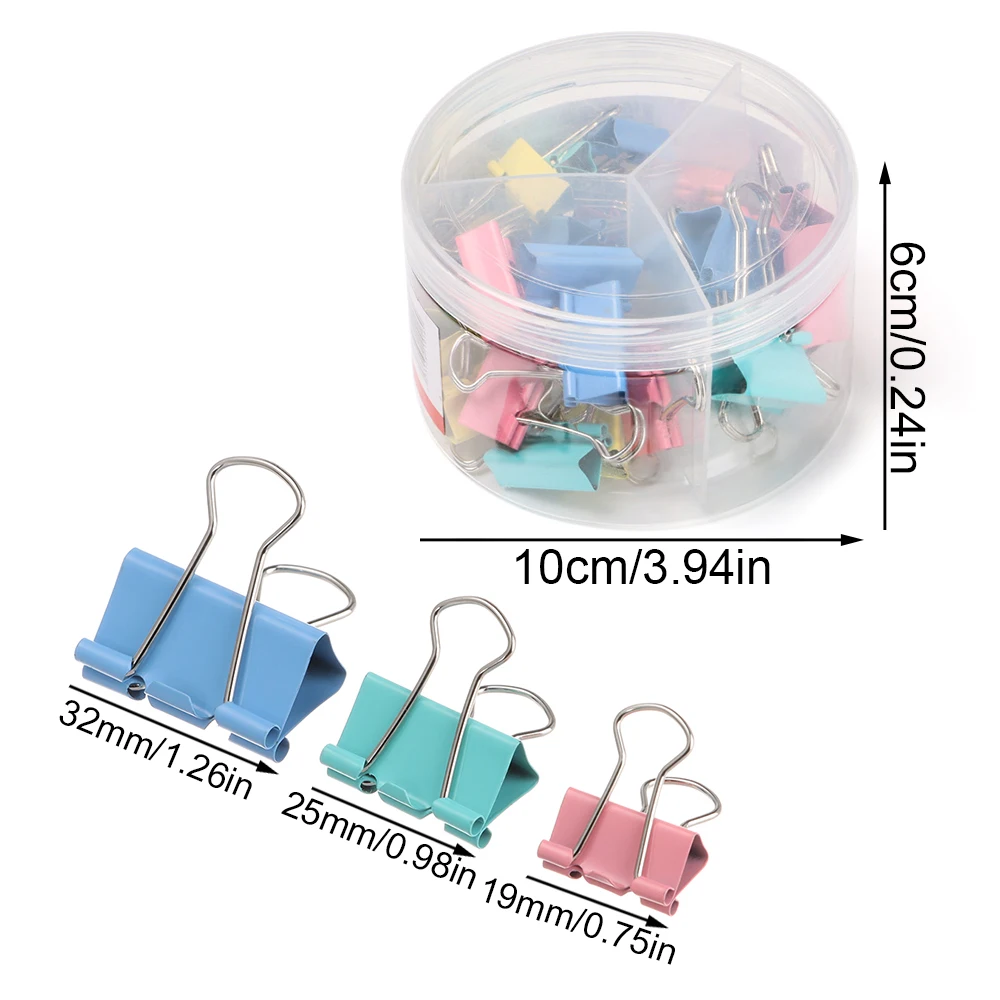 

42pcs/set E8556A Multicolor Binder Clip Assorted Sizes Paper Clips Document File Binder School Storage Office Supplies