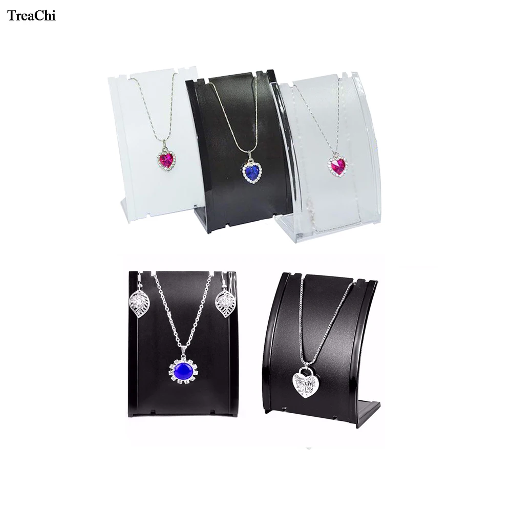 Черный белый прозрачный кулон набор ювелирный дисплей подставка ожерелье серьги