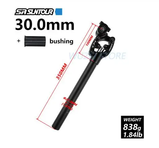 SR SUNTOUR 30.0mm SR SUNTOUR Велосипедное Сиденье Велосипеда NCX путешествия Подседельный штырь для горного велосипеда, 350 мм/400 мм* 27,2/28,6/30,0/30,1/30,4/30,8/31,6/33,9 мм трубки - Цвет: SR SUNTOUR 30.0mm