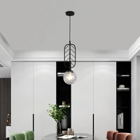 minsihause modern transparent glass chandelier creative round ac 90 260v kitchen home e27 lighting lobby interior lighting