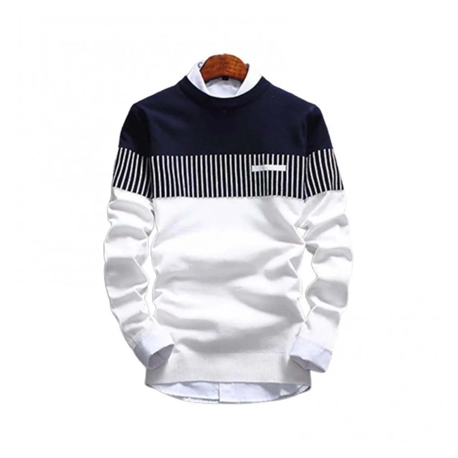 

2021NEW New Pullovers Men Fashion Strip Causal Knitted Sweaters Pullovers Mens Slim Fit O Neck Knitwear Mens Clothing 2021