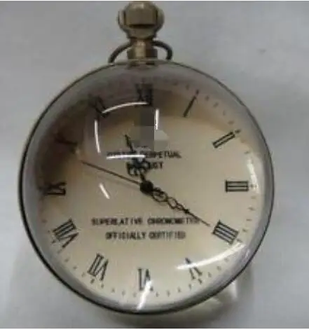 

EXQUISITE CHINESE VINTAGE COPPER GLASS POCKET WATCH BALL CLOCK