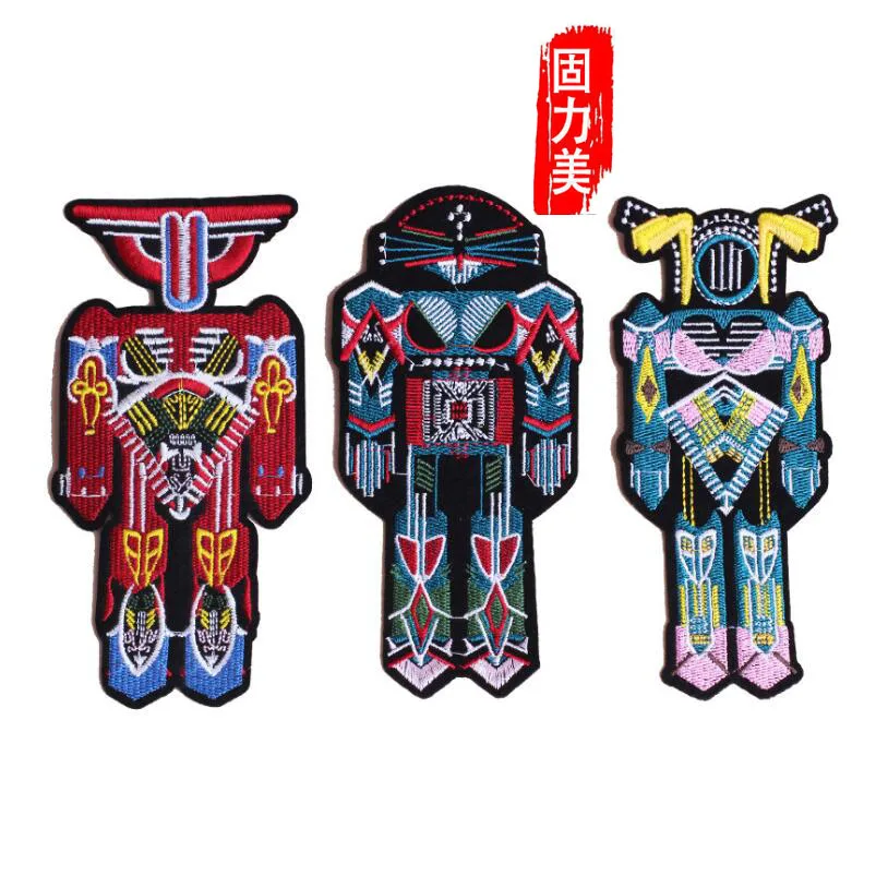 3 шт. Симпатичные железные нашивки в виде робота для одежды вышитые Mr наклейки на