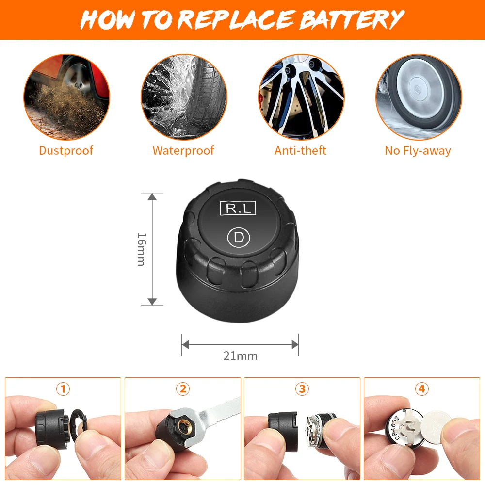 ZEEPIN система контроля давления в шинах Солнечная TPMS цифровой ЖК дисплей