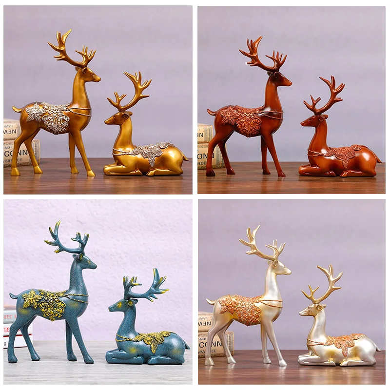 

Статуя оленя, аксессуары для украшения дома, винтажная абстрактная скульптура лося, домашний декор для гостиной, полимерные садовые статуи ...