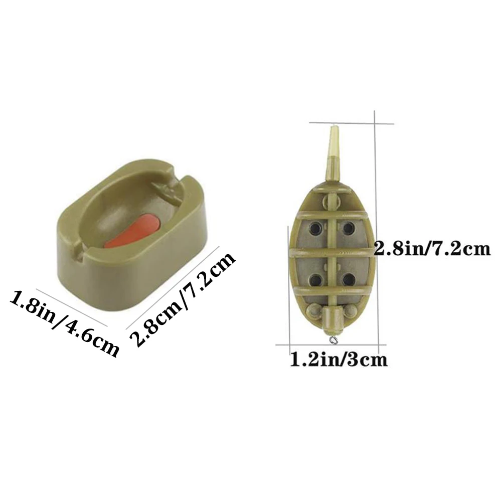 10pcs Inline Method Carp With Quick Release Mould Fishing Feeder Tackle Accessories Tools Army Green | Спорт и развлечения
