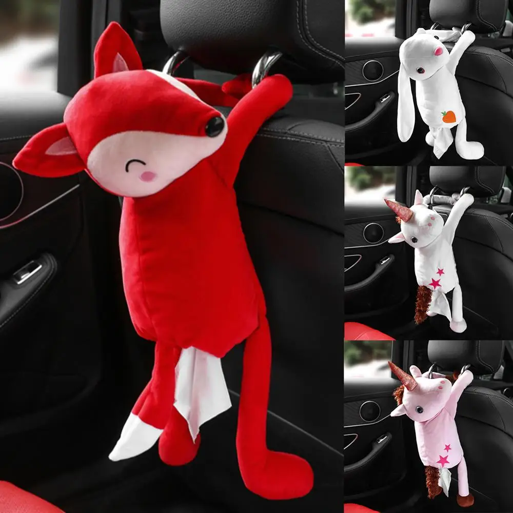 

SALE Cute Car Paper Organizer Little Animal Tissue Box Holder Zipper Backseat Tissue Case for Car and Home Use Dropshipping CSV