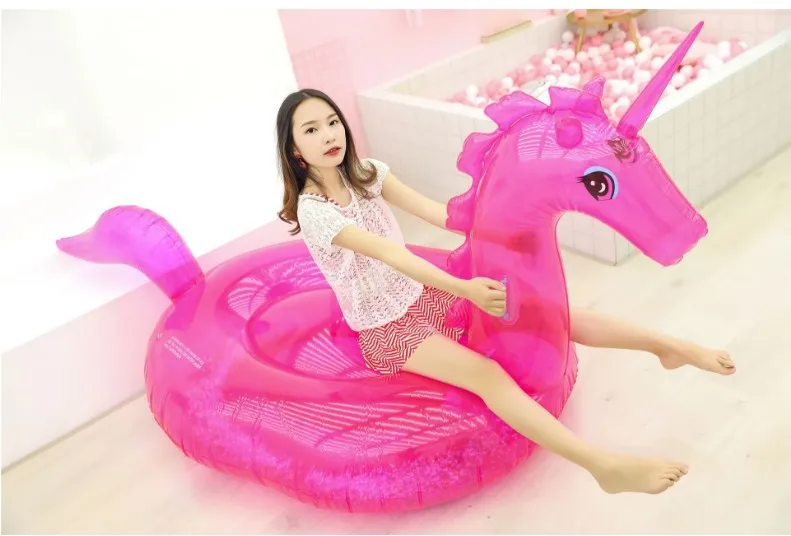 Новый детский мультяшный Плавающий надувной плот Единорог из горного хрусталя