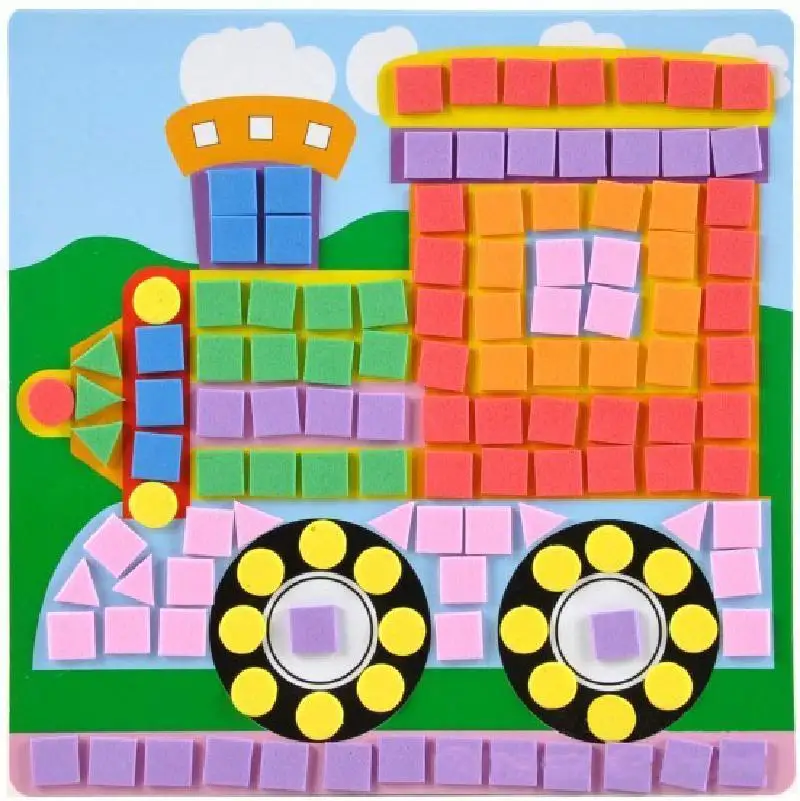 Детские наклейки художественные головоломки животные/автомобили Обучающие