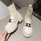 Женские ботинки с круглым носком, обувь на каблуке, обувь для скалолазания, роскошные дизайнерские женские ботинки на платформе, сезон осень-зима 2022