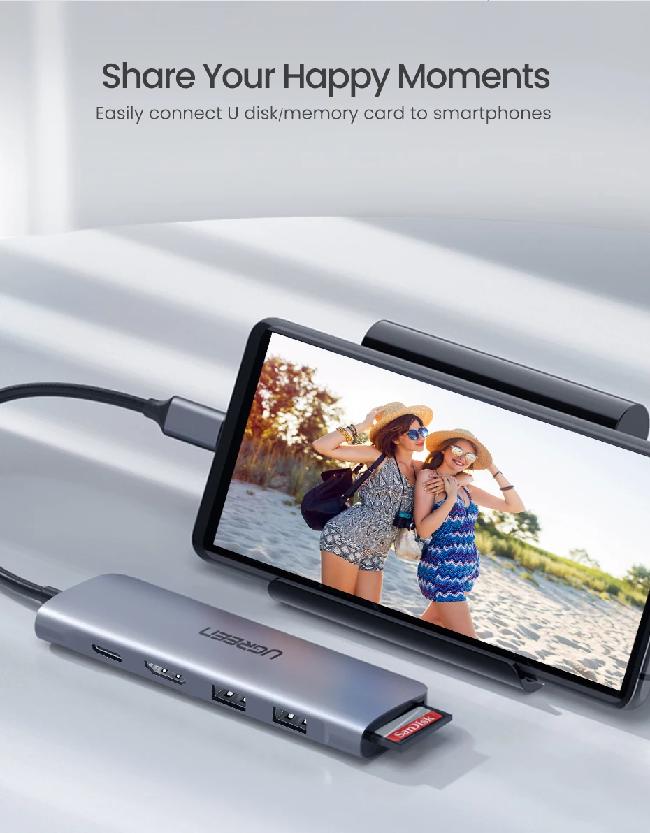 Ugreen USB C концентратор type C к Мульти USB 3,0 концентратор HDMI адаптер док-станция для MacBook Pro huawei mate 30 USB-C 3,1 разветвитель порт type C концентратор