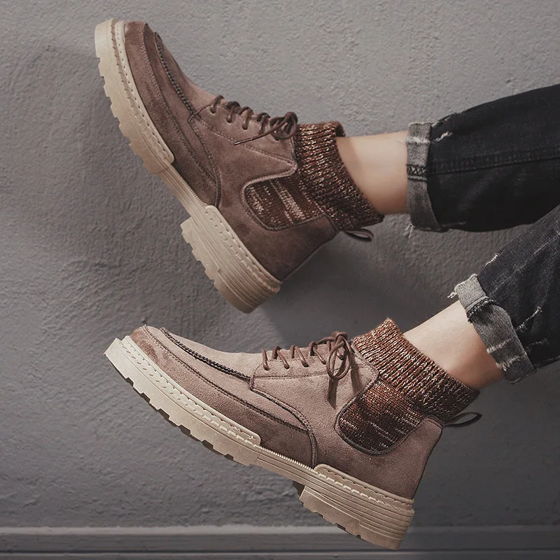 

New Winter Boots Men Leather Boots Warm Comfortable Men Winter Shoes High Top Leather Ankle Boots Men's Winter Sneakers