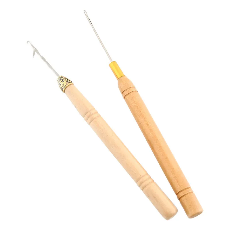 3 шт./компл. крючком Крючки Иглы с деревянной ручкой вязание шить Парик