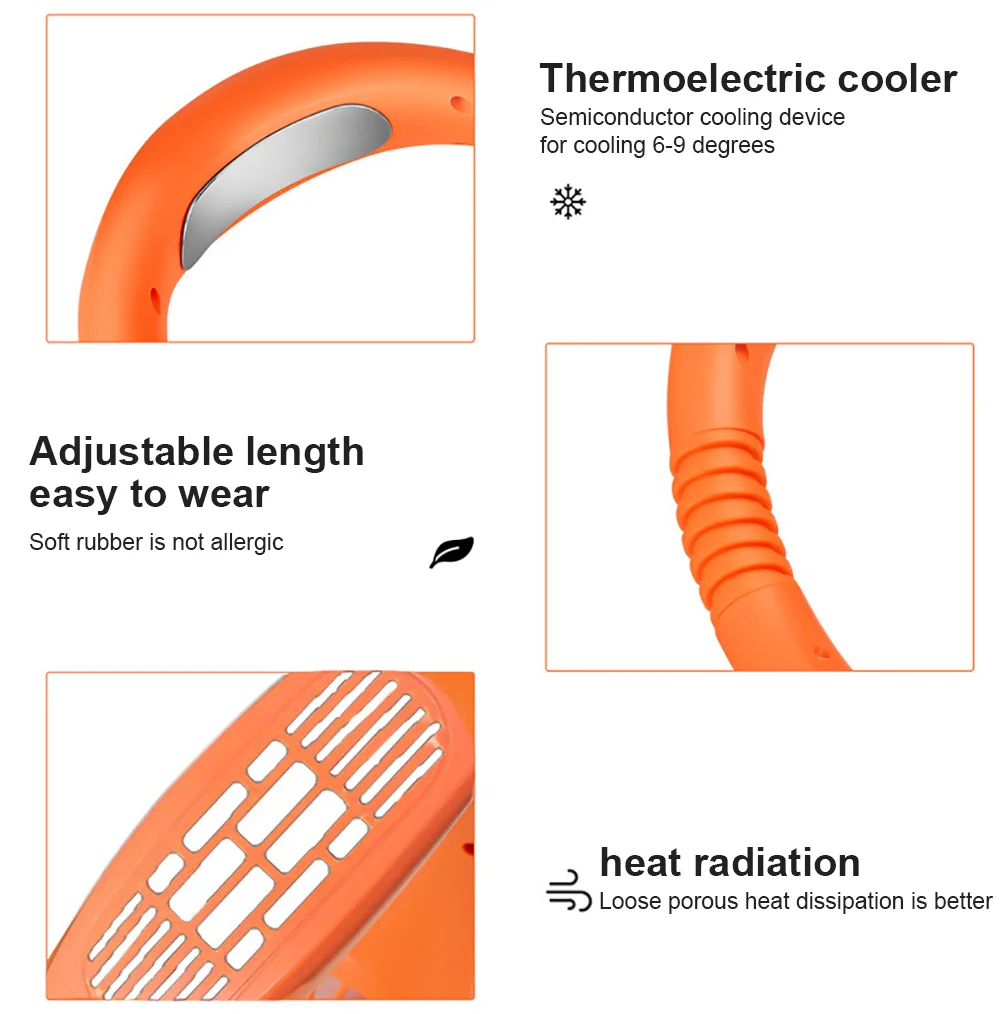 

Hanging Neck Cooling Fan Portable USB Wearable Adjustable Air Cooler Sports Cooling Hanging Neck Fan Air Cooler for Room
