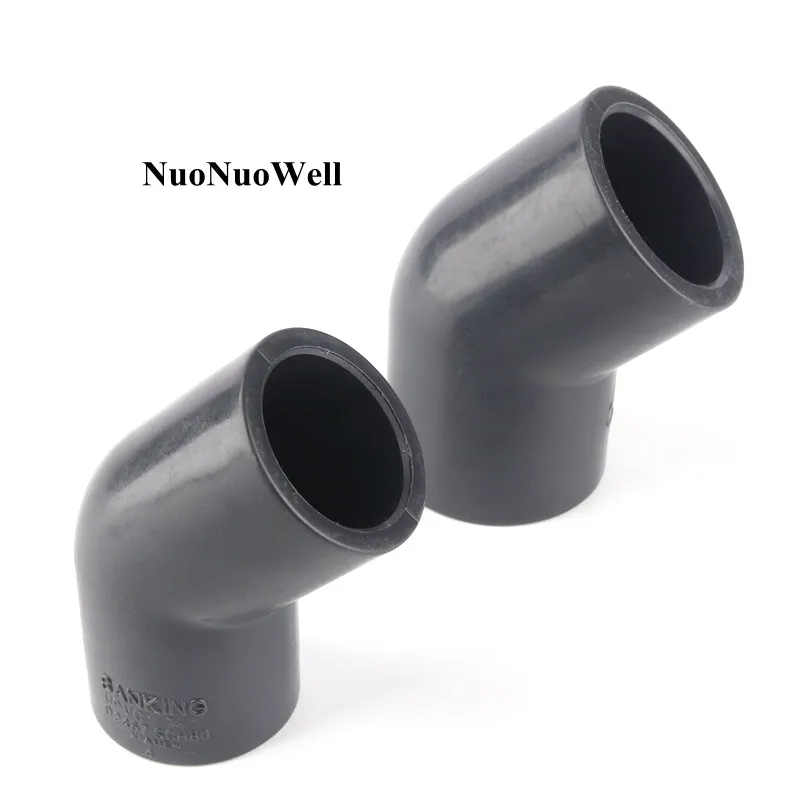 

1pc I.D 20~140mm Hi-Quality UPVC Connectors 45 Degree Elbow Joints Aquarium Fish Tank Garden Irrigation Water Pipe Connector