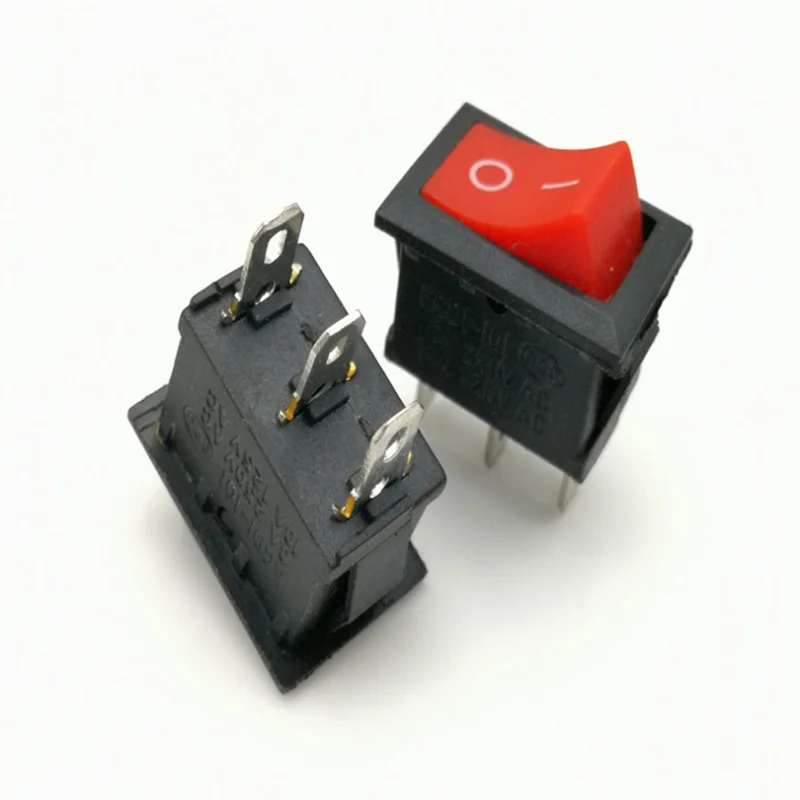 5 шт. красный Кулисный Переключатель KCD1 для лодки и автомобиля 2 контакта 3 6 А 220 В 10