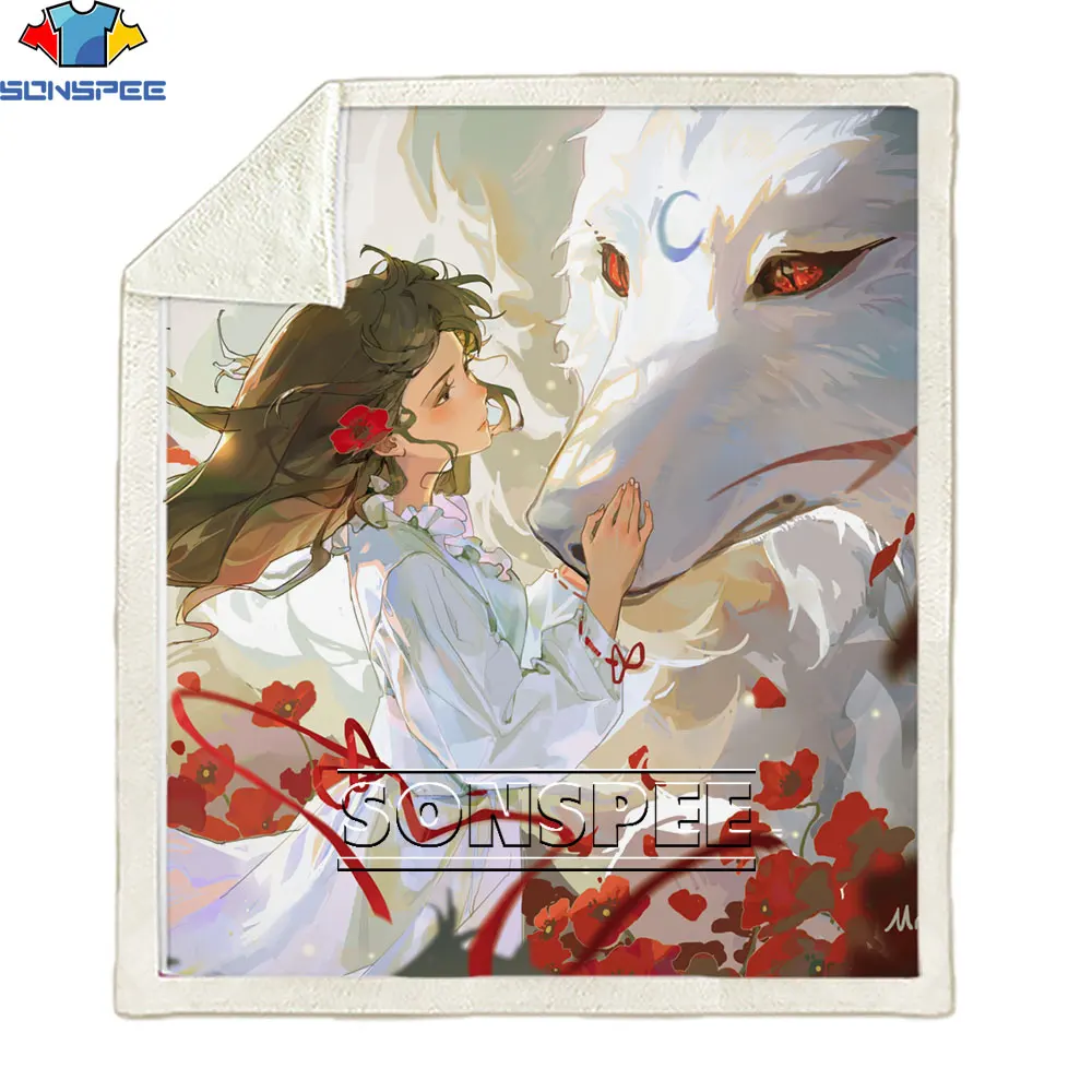 

SONSPEE Japanese Anime Inuyasha Bedding Outlet Sherpa Throw Blanket Bedspread Soft Comfortable Plush 3D Print Harajuku Blanket