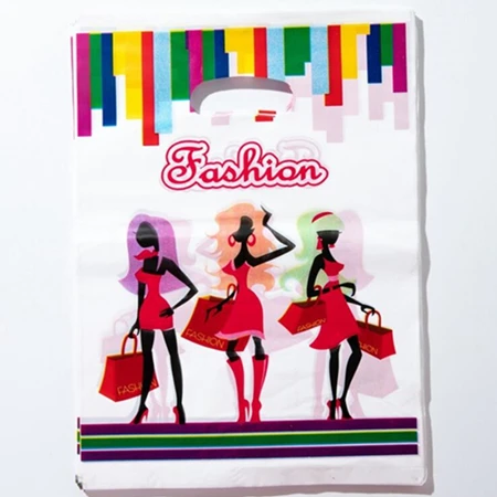 Fashionable girl Герметичность 20*25 см 50 шт. Свадебные бутик вечерние подарочные пластиковые ручки для покупок спасибо подарок ювелирные изделия пластиковая посылка сумка для переноски - Цвет: Fashionable girl