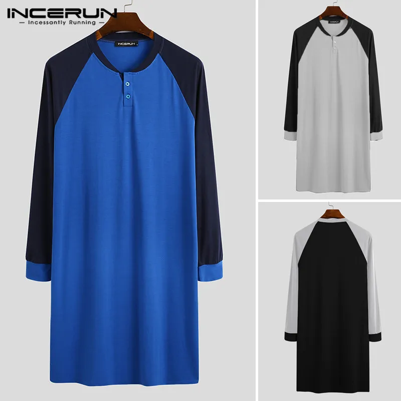 

Ночная рубашка мужская, с длинным рукавом, V-образным вырезом, 5XL7, свободные купальные халаты