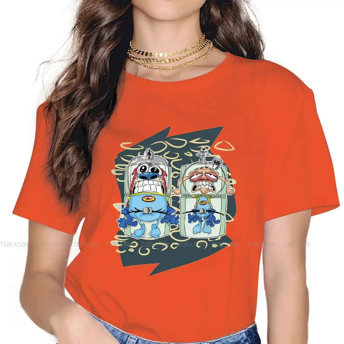 Крутая настоящая Повседневная футболка The Ren Stimpy в стиле Фэнтези для шоу комедии