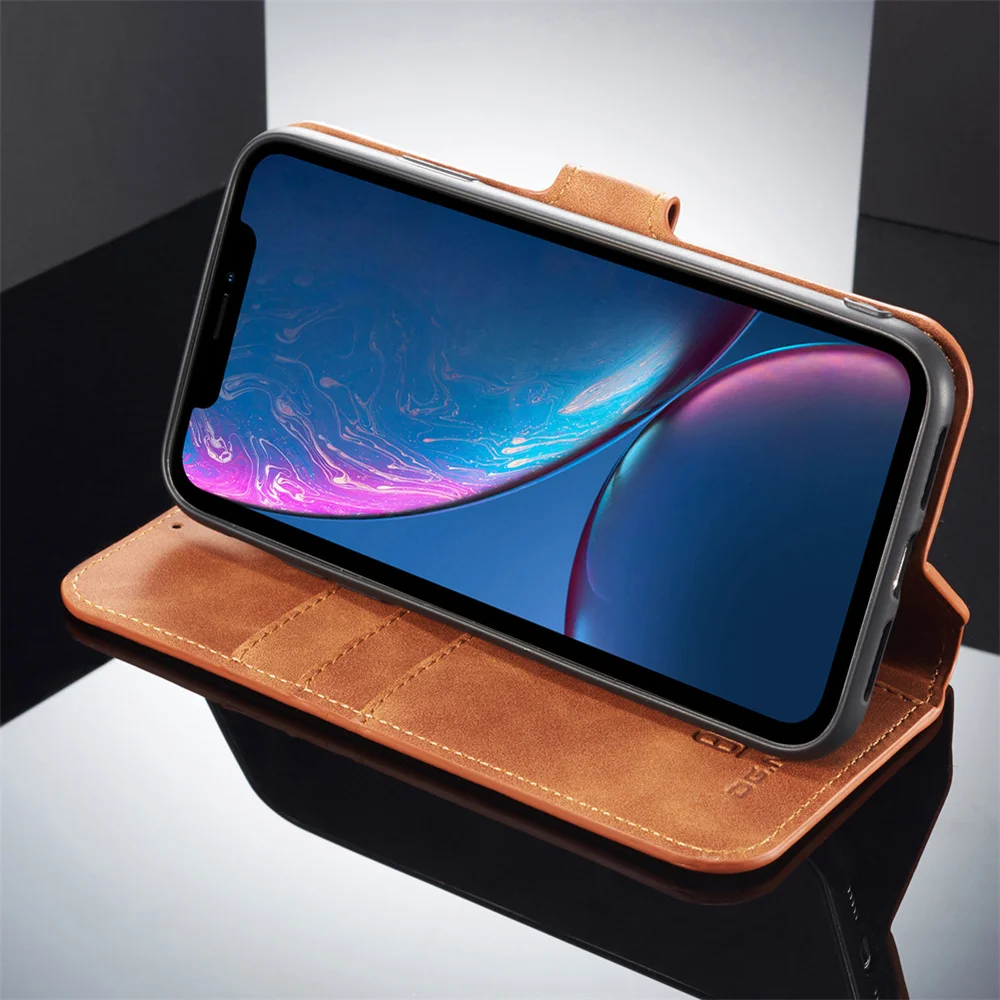 Роскошный Ретро Кожаный чехол для iPhone Xs 11 Pro Max XR X со слотом для карт, флип-чехол для телефона, кошелек, сумка для iPhone 8, 7, 6, 6S Plus, чехол