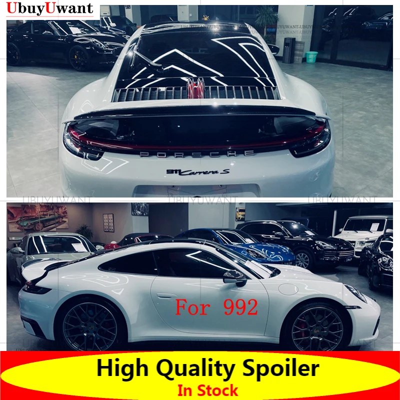 

Для 2019 2020 2021 Porsche Carrera 992 задний спойлер из углеродного волокна для багажника, крыло, губа, задние крылья автомобиля, установка для автомобиля