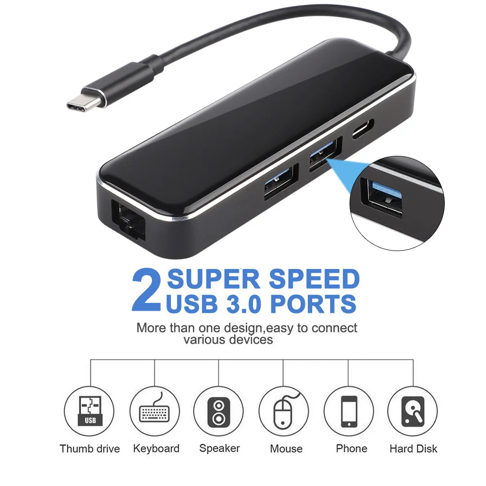 USB Type C HUB to PD RJ 45 Multi 3 0 USB3.0 адаптер питания конвертер для MacBook Pro/Air Samsung Splitter