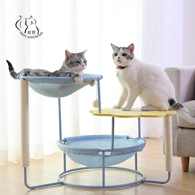 Горячая Распродажа 2 3 слоя кошка кровать с кошечками дома коврик окна шезлонг