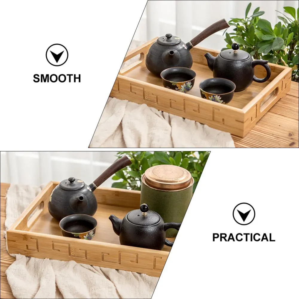 

Bamboo Tray Practical Food Serving Tray Household Snack Dessert Storage Tray