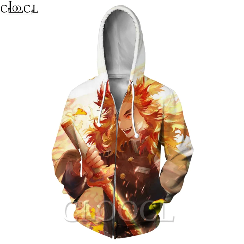 

CLOOCL Kimetsu No Yaiba The Movie: Mugen Train Rengoku Kyoujurou Men Women Zipper Hoodie 3D Print Streetwear Tops Drop Shipping