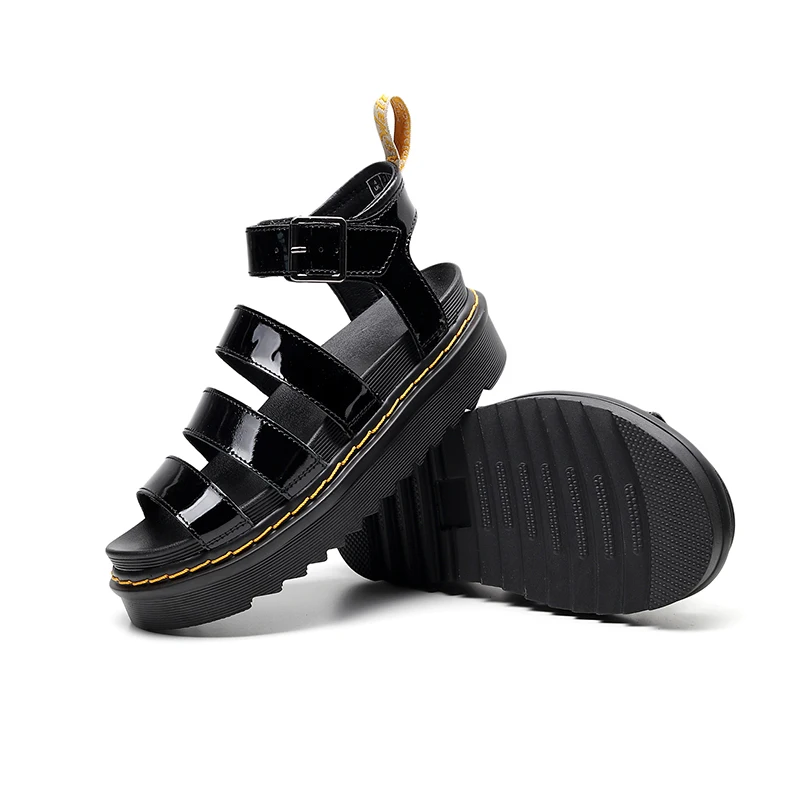 

2021 New Summer Women's Shoes Flat Platform Roman Style Female Sandals Leather Casual Open Toe Gladiator Wedges Ladies Shoes