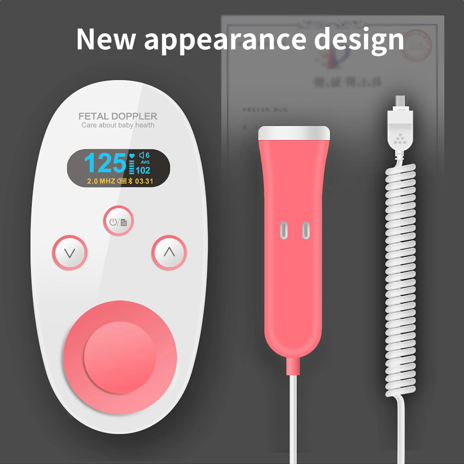 

Doppler Fetal Heart Rate Monitor Home Pregnancy Baby Fetal Sound Heart Rate Detector No Radiation LCD Display Heartbeat Detector