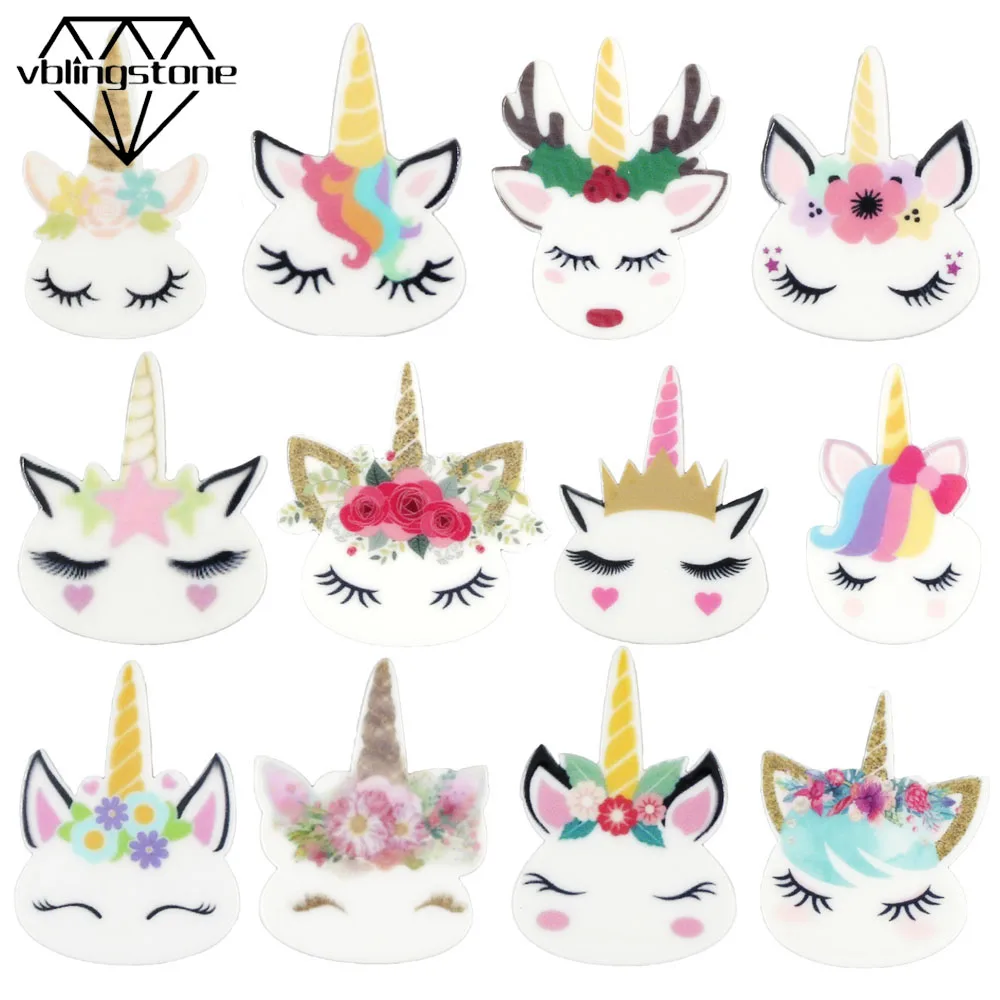 10 шт./лот кабошоны для головы лошади из полимера луков мультяшных коней плоские