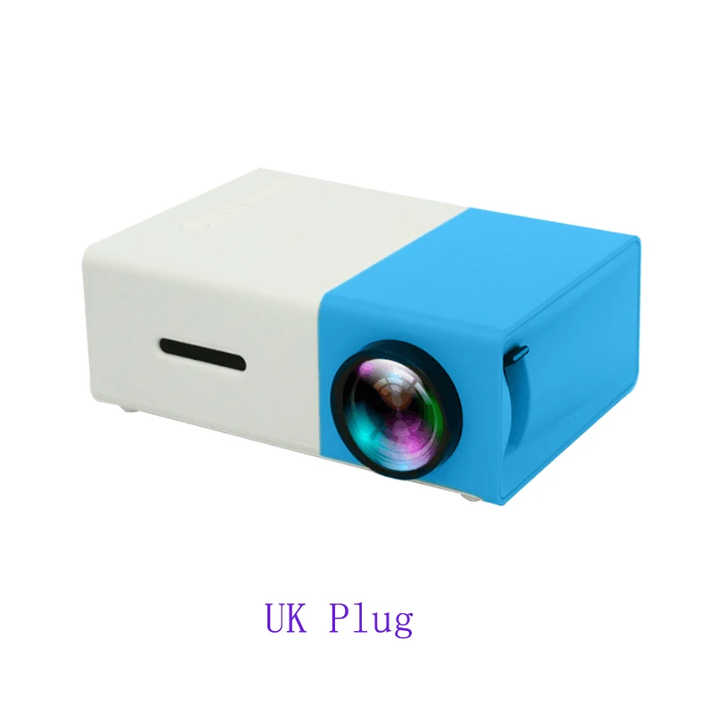 Salange YG300 Мини проектор светодиодный проектор 500LM Аудио HDMI USB мини YG-300 Proyector домашний кинотеатр медиаплеер - Цвет: Blue UK Plug