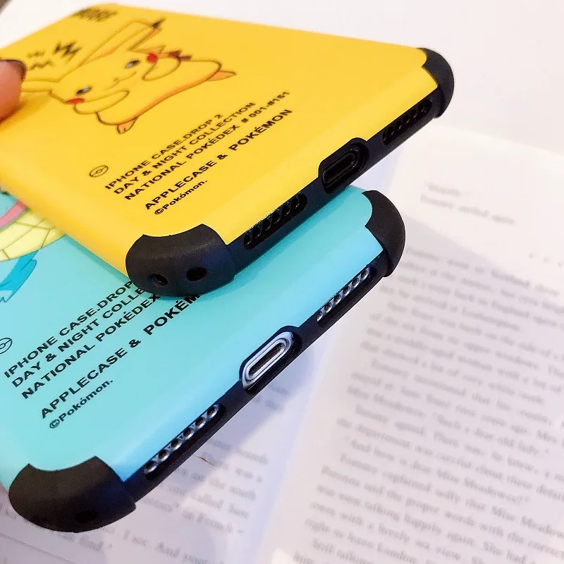 New Pikachu mobile phone case For iPhone 11 6 7 8Plus X XR XS MAX TPU painted four-corner all-inclusive anti-fall cover