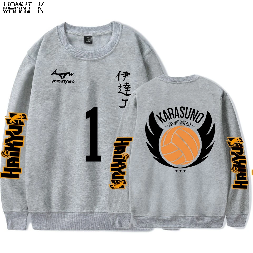 

Классический Забавный Kawaii Tracksui Haikyuu! Мужские/Женские Мужские Молодежные/Детские Модные свитшоты с круглым вырезом и принтом