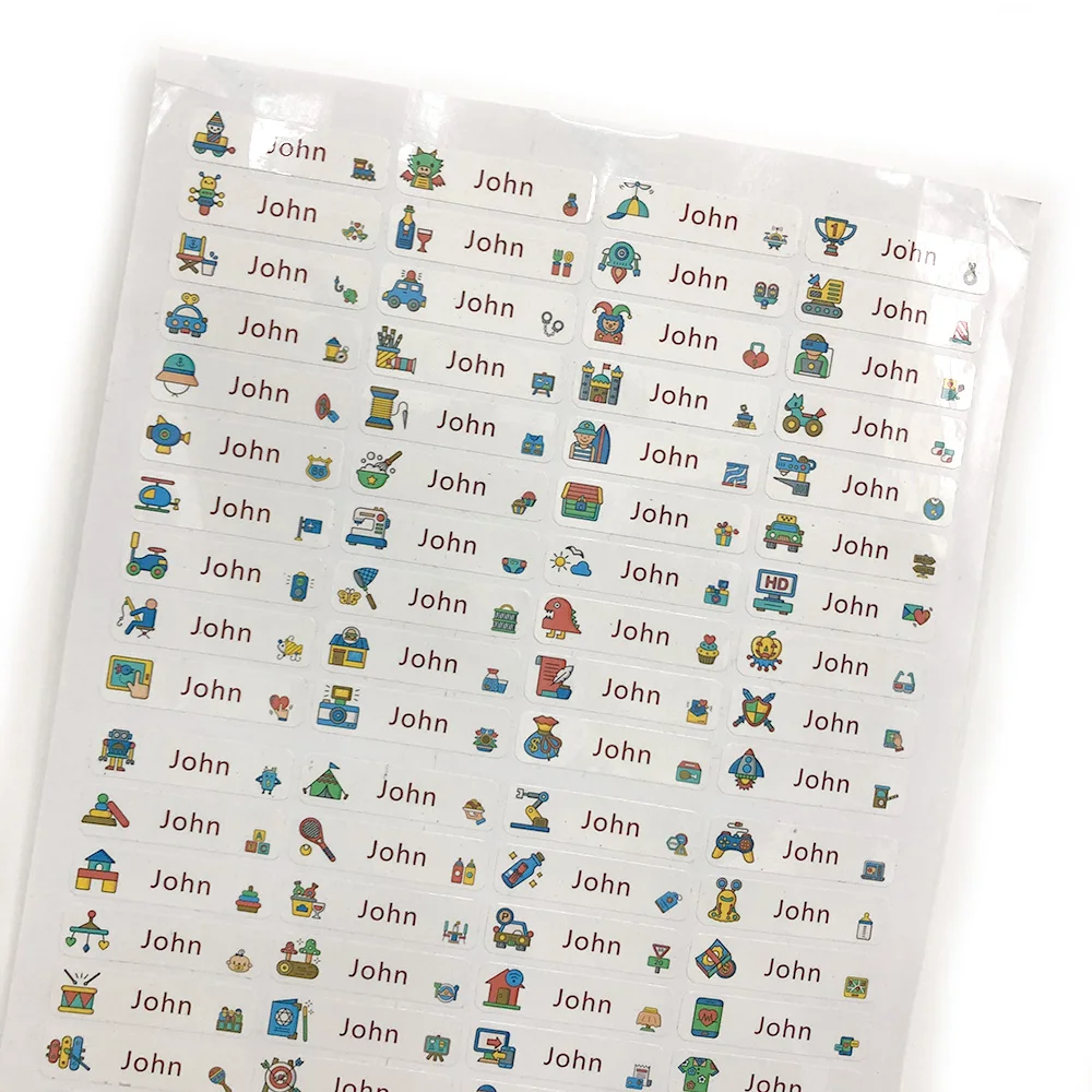 80Pcs Boy Robot Name Stickers Custom Waterproof Pen Labels Personalized Cartoon Tags For School Supplies Stationery Scrapbooking | Дом и сад