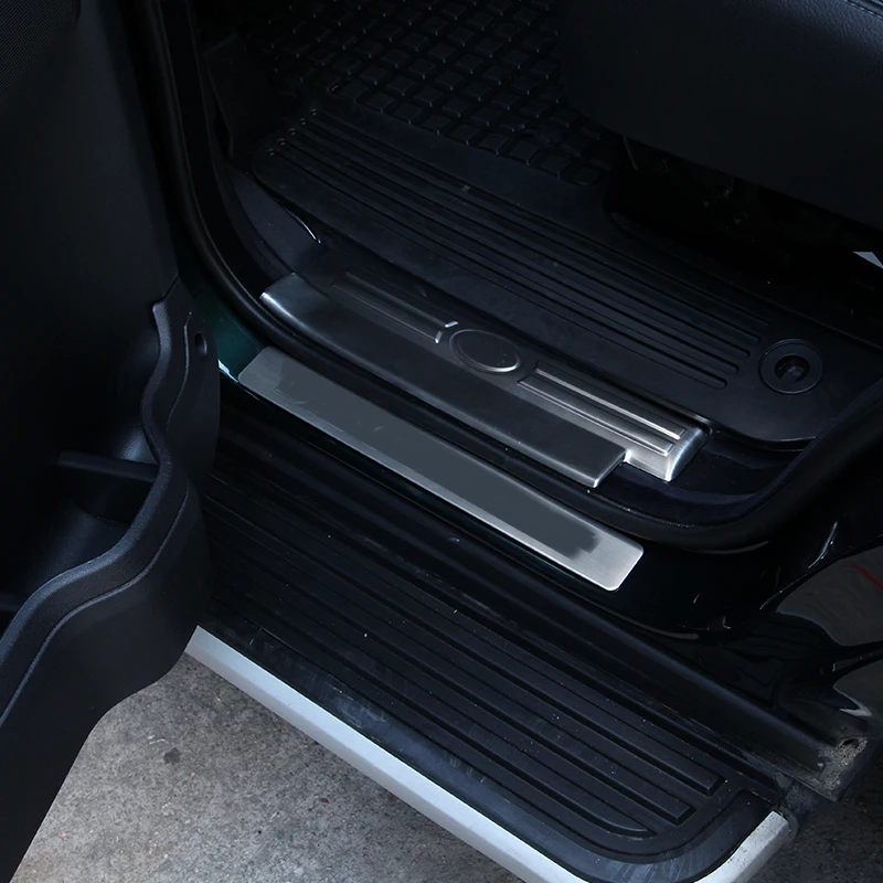Stainless Steel Car Outside Door Sill Scuff Wear Protector Plates Cover Trim For Land rover Discovery 4 LR4 2010-16 with Logo | Автомобили