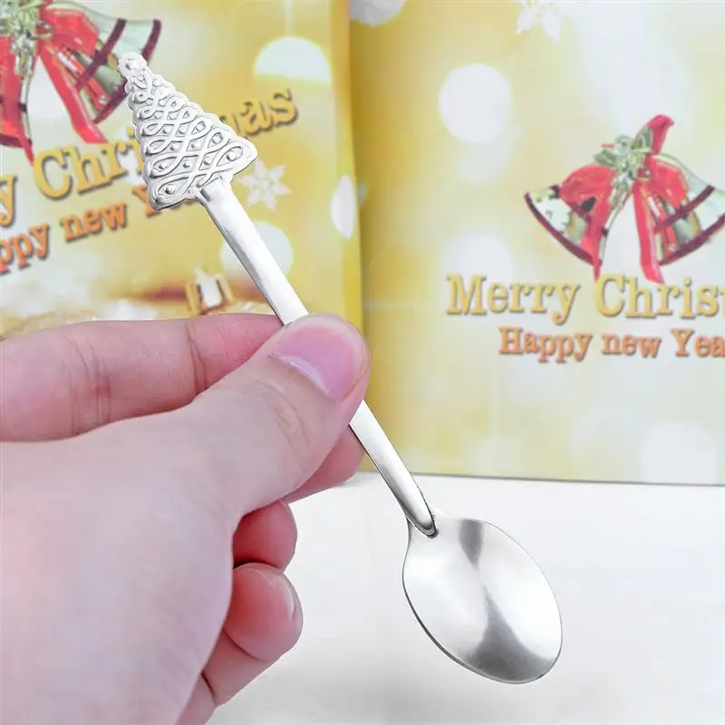 Лидер продаж 4 шт. Кофе ложки Новогоднее украшение дизайн посуда удобно для