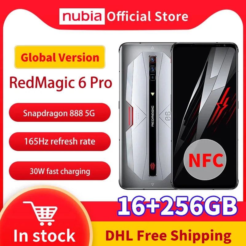 Оригинальный телефон RedMagic 6 дюймов оригинальный 16 Гб 256 ГБ Snapdragon 888 Android 11 игровой