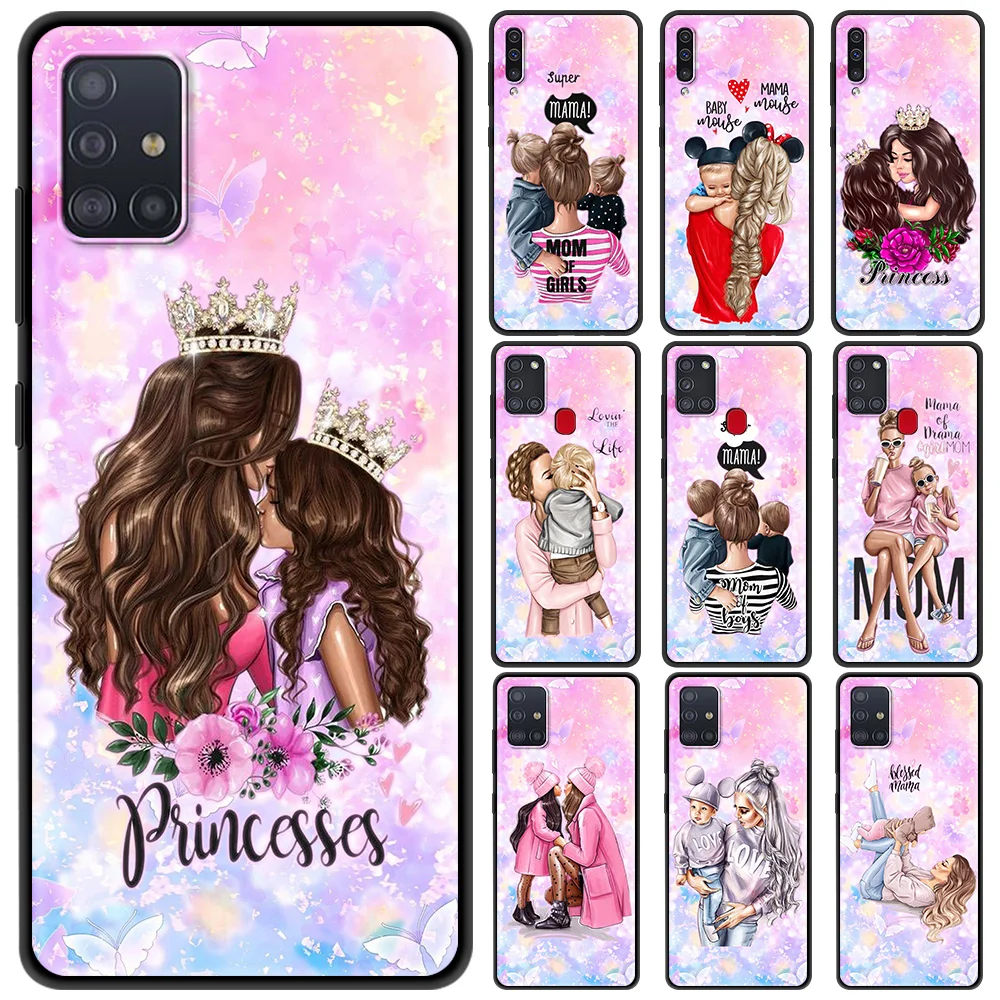 

Phone Accessories Case for Samsung Galaxy A32 A52 A72 4G A12S A12 A02S A51 A71 A41 A01 5G Luxury Cover Mom And Baby