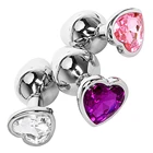 Анальная пробка из нержавеющей стали с кристаллом, гладкая анальная пробка в форме сердца, анальный расширитель, секс-игрушки для мужчин и женщин