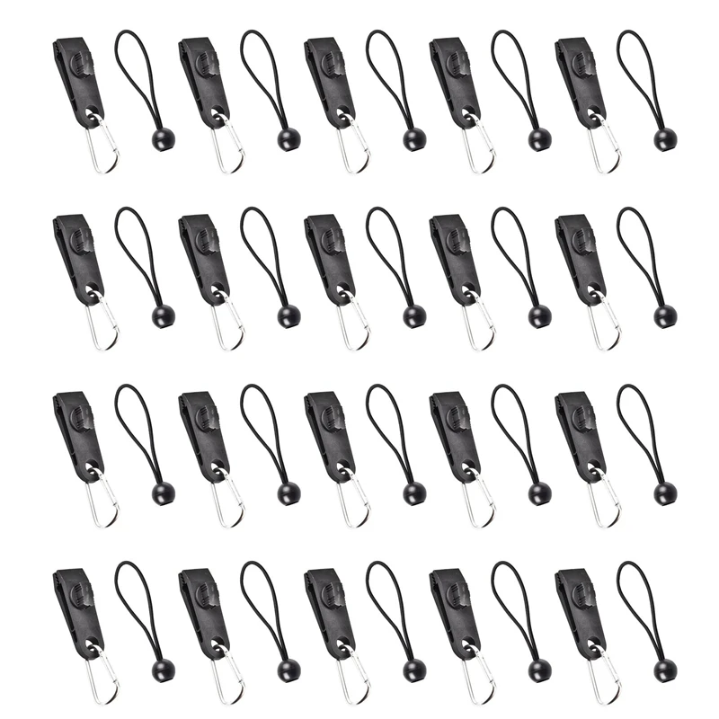 

20Pcs Tarp Clips with Carabiner Kit Heavy Duty Tent Clips for Camping Canopies Awnings Car Covers Swimming Pool Covers