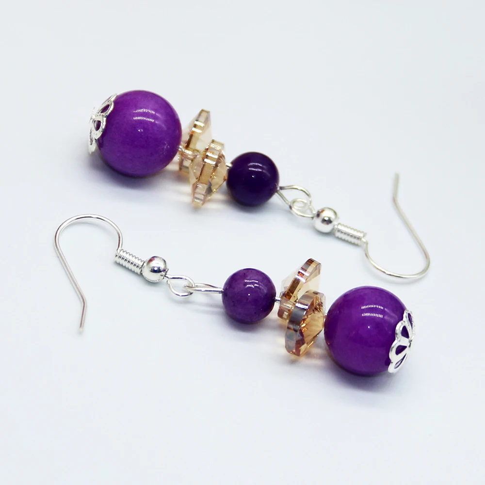 

Minimalist natural 10mm cat-eye stone crystal agate bead earrings charm earring jewelry for women's jewelry accessories