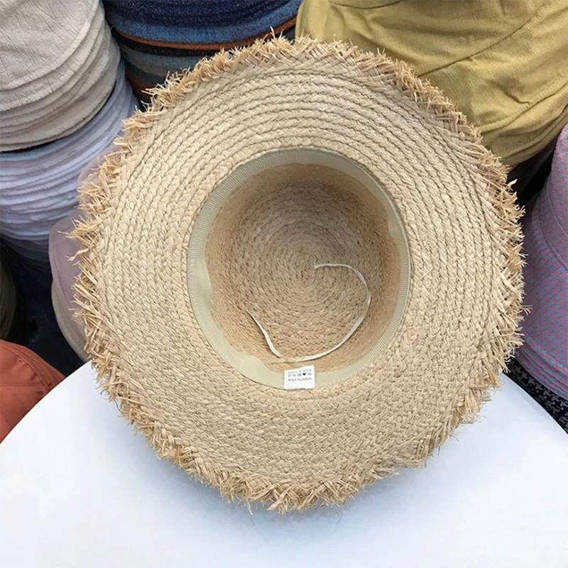 

2021 New Summer Women Wide Brim Seagrass Straw Hat with Wide ribbon Fashion Lady Sun Hats Panama Beach Cap Chapeu Feminino