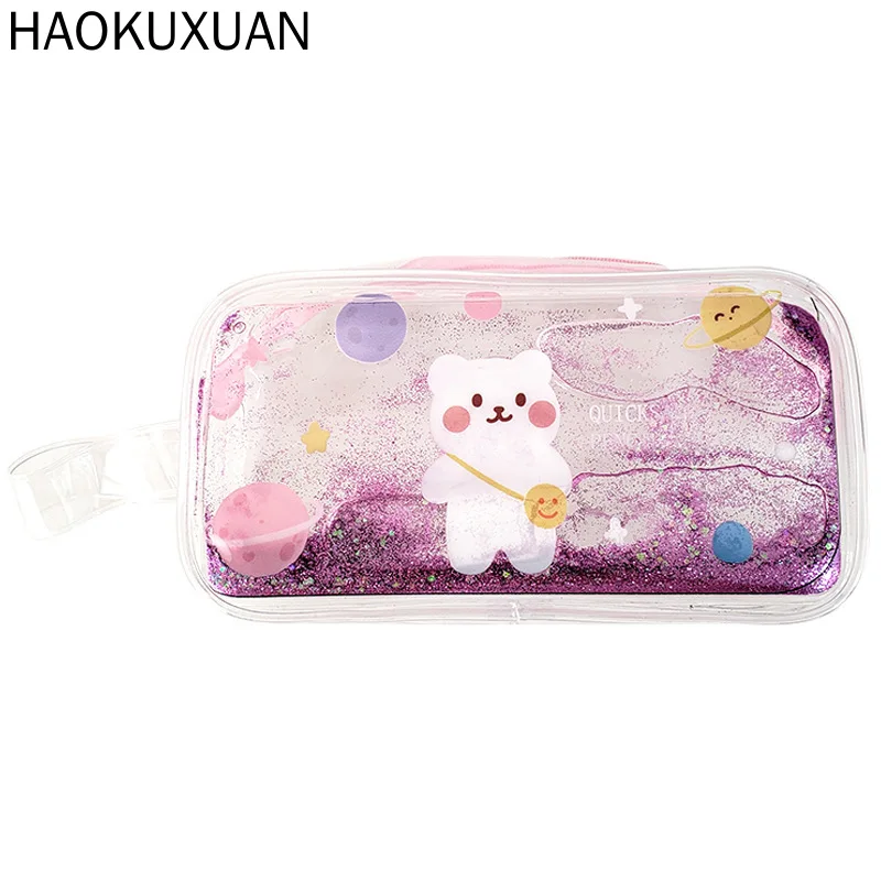 

1pcs Kawaii Pencil Case Ins quicksand Sand Daisy Gift Estuches School Pencil Box Pencil Bag School Supplies Stationery