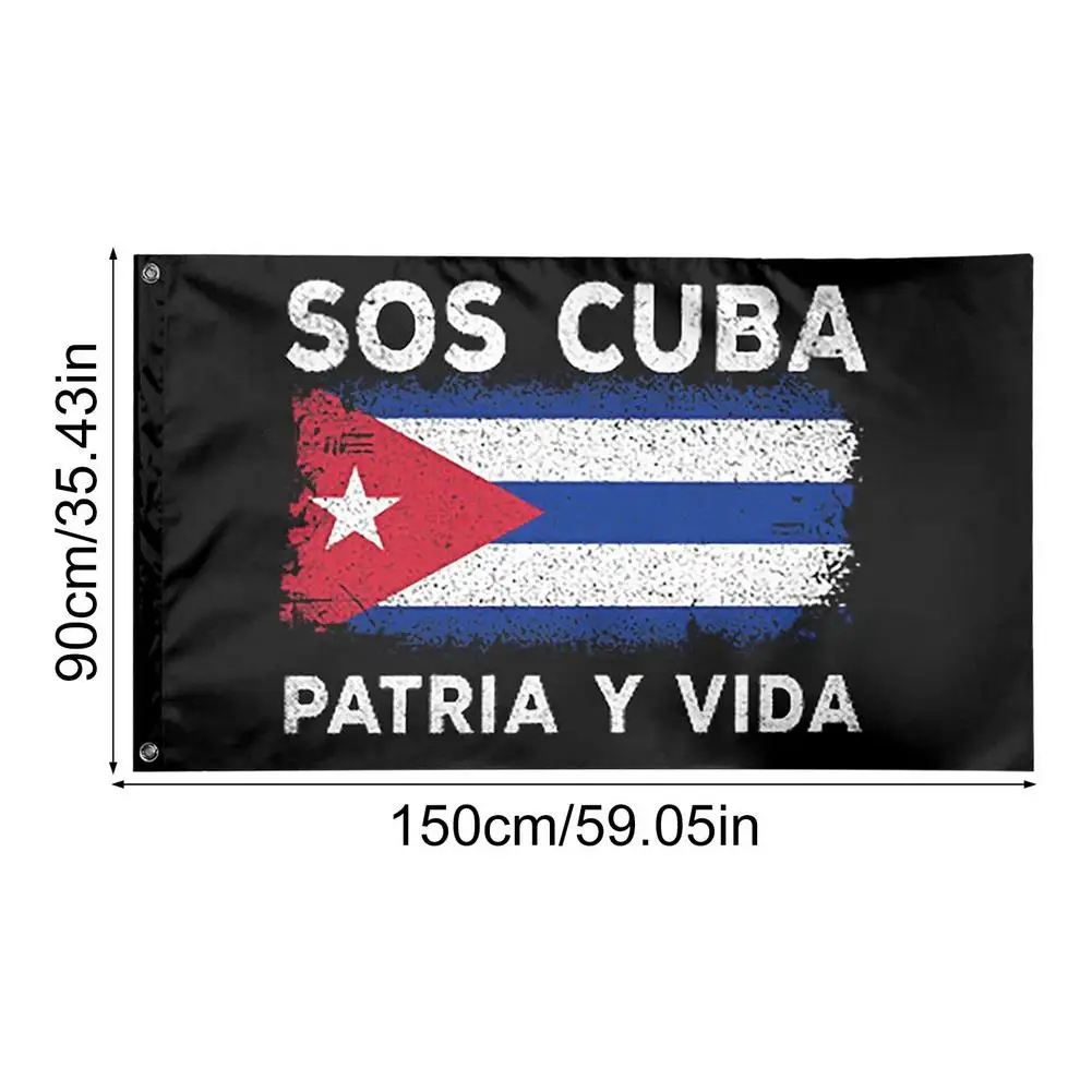 90x150cm флаг Кубы SOS для украшения сада с устойчивостью к выцветанию и 2 латунными люверсами.