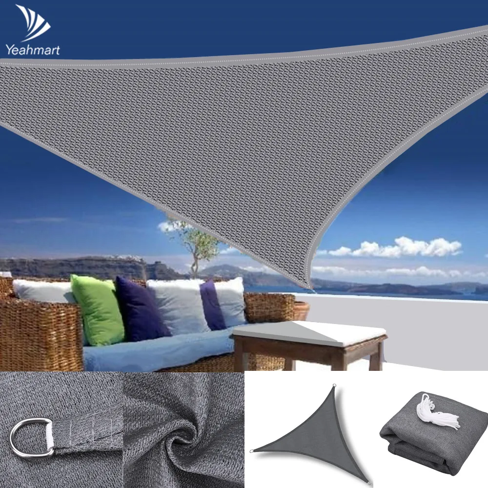 

Sunshade Net 5x5x5M 3x3x3M Triangle Grey/Beige Sun Shade Sail Canopy UV Block Awning For Outdoor Patio Garden Backyard Tents