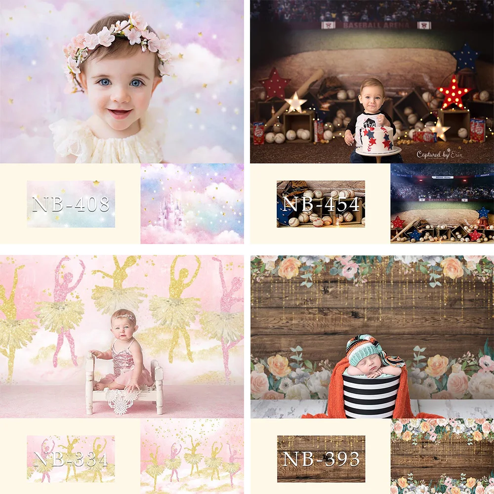 Фон для фотосъемки новорожденных детей с изображением белого облака и неба