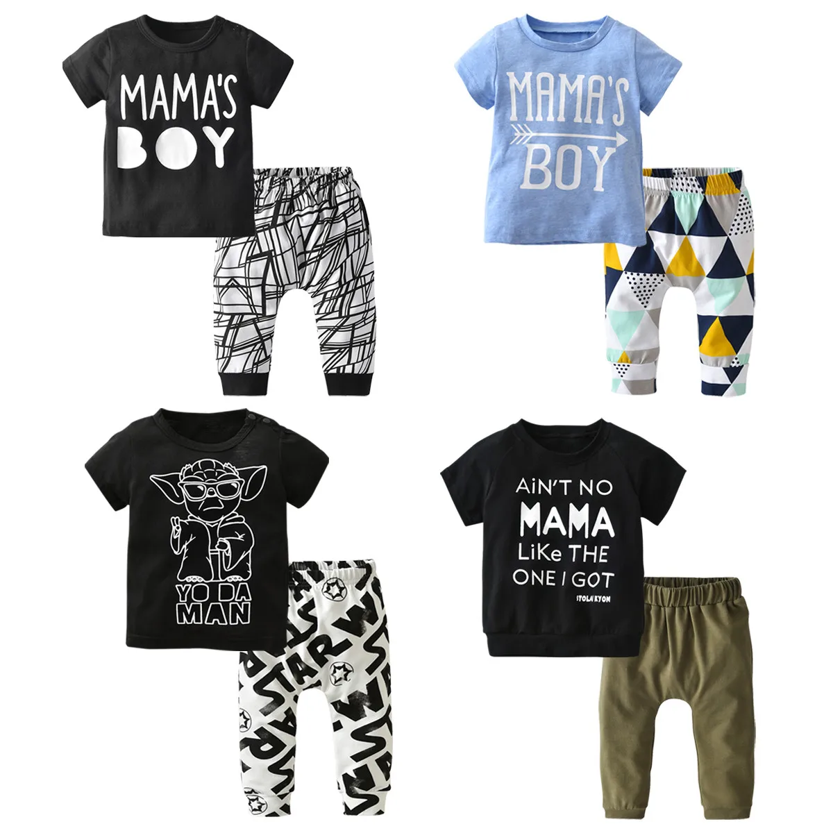 

Summer Newborn Infant Baby Boy Clothes Set Cotton Letter Print Short Sleeved T-shirt and Casual Pants Toddler Clothing Outfits